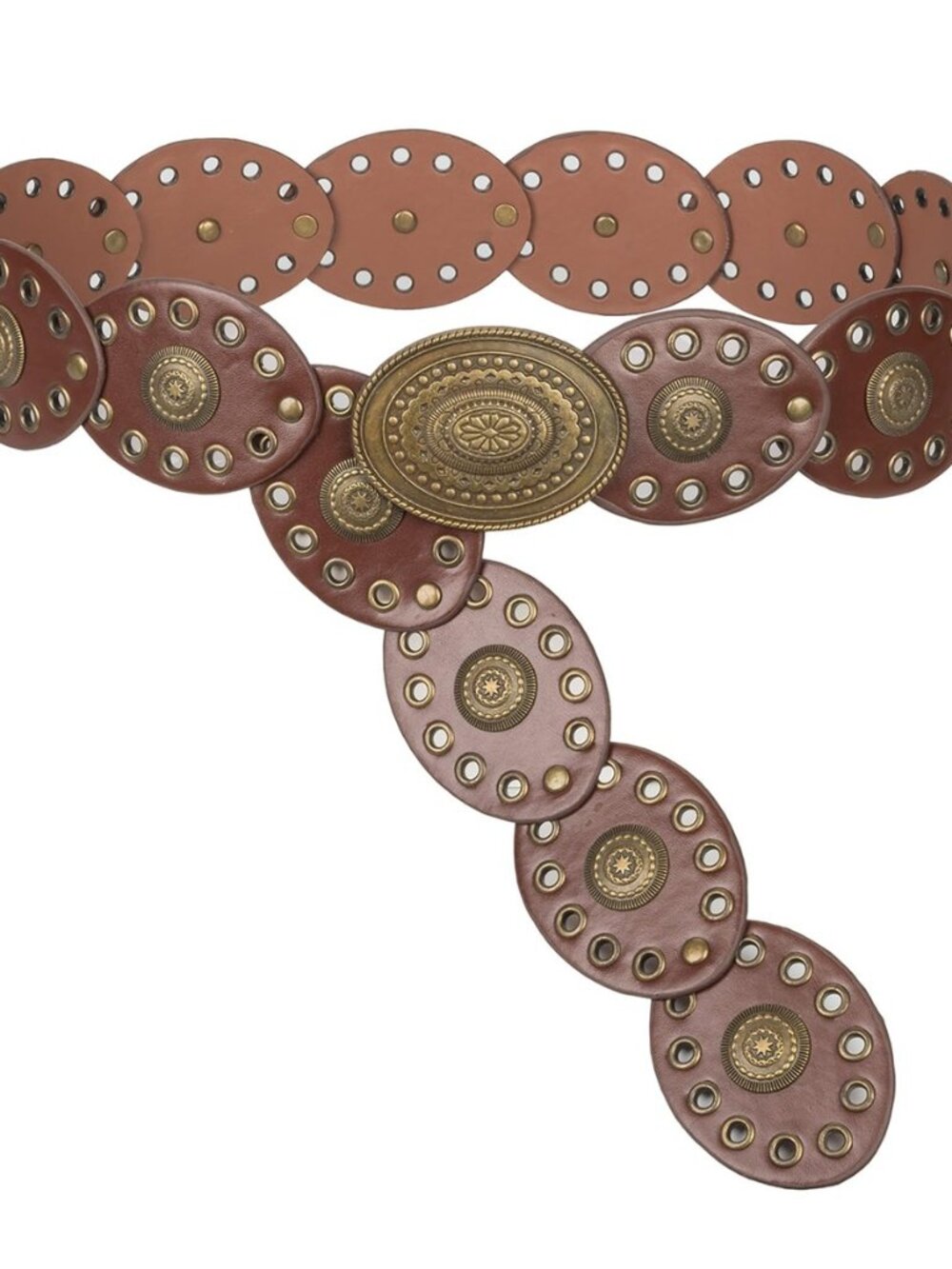 Womens Wide Western Cowboy Disc Belt Vintage Cowgirl Concho Leather Belts